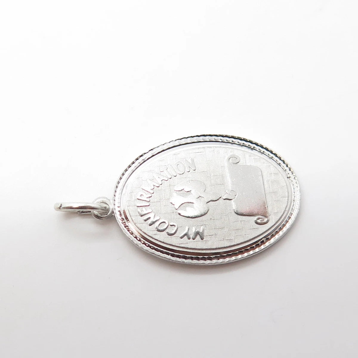 925 Sterling Silver Vintage Griffith & Sons My Confirmation Oval Pendant