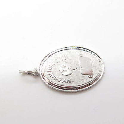 925 Sterling Silver Vintage Griffith & Sons My Confirmation Oval Pendant