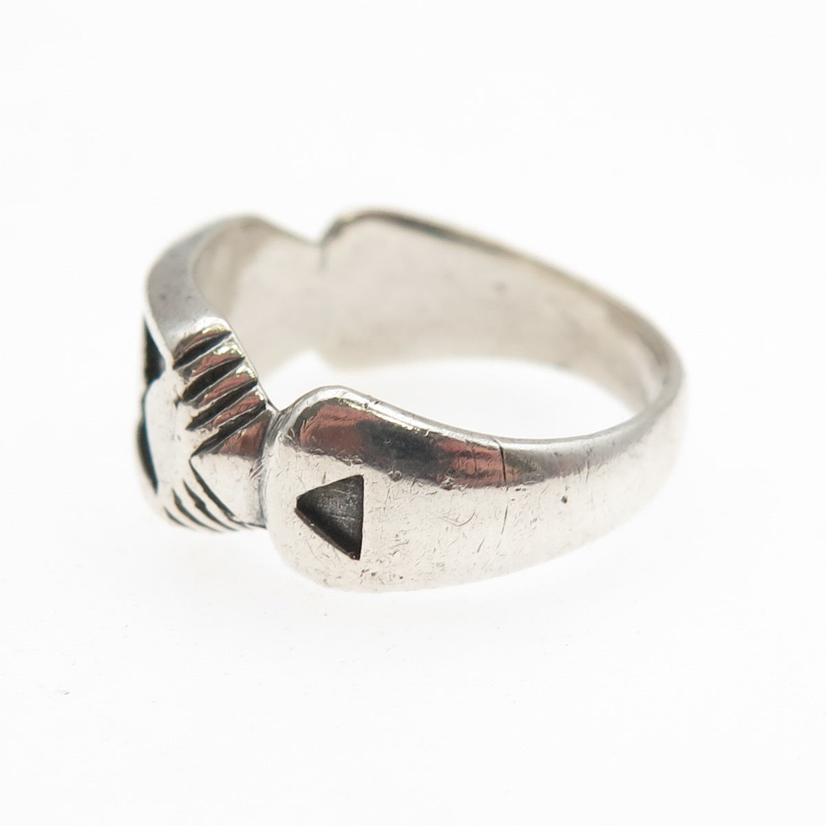 MAISELS INDIAN Old Pawn Sterling Silver Vintage Southwestern Tribal Ring Size 8