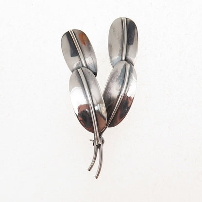 Carl Ove Frydensberg Sterling Silver Vintage Denmark Modernist Floral Pin Brooch