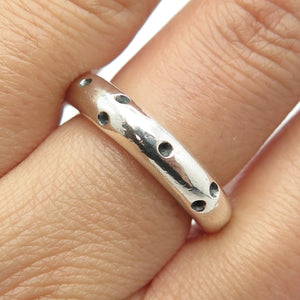 925 Sterling Silver Vintage Dots Band Ring Size 7.25
