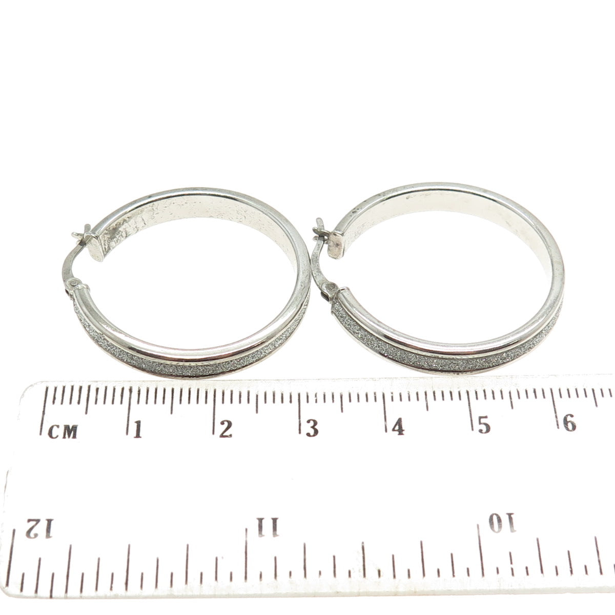 925 Sterling Silver Diamond-Illusion Hoop Earrings