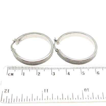 925 Sterling Silver Diamond-Illusion Hoop Earrings