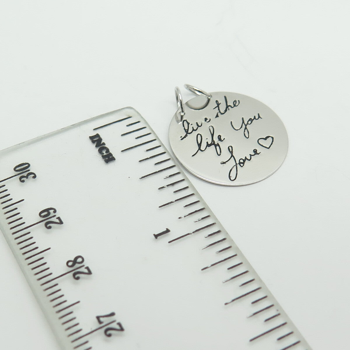 HAN 925 Sterling Silver Engraved "Live The Life You Love" Round Tag Pendant