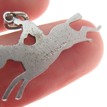 GRIFFITH & SONS CO. 925 Sterling Silver Antique Horseback Riding Charm Pendant
