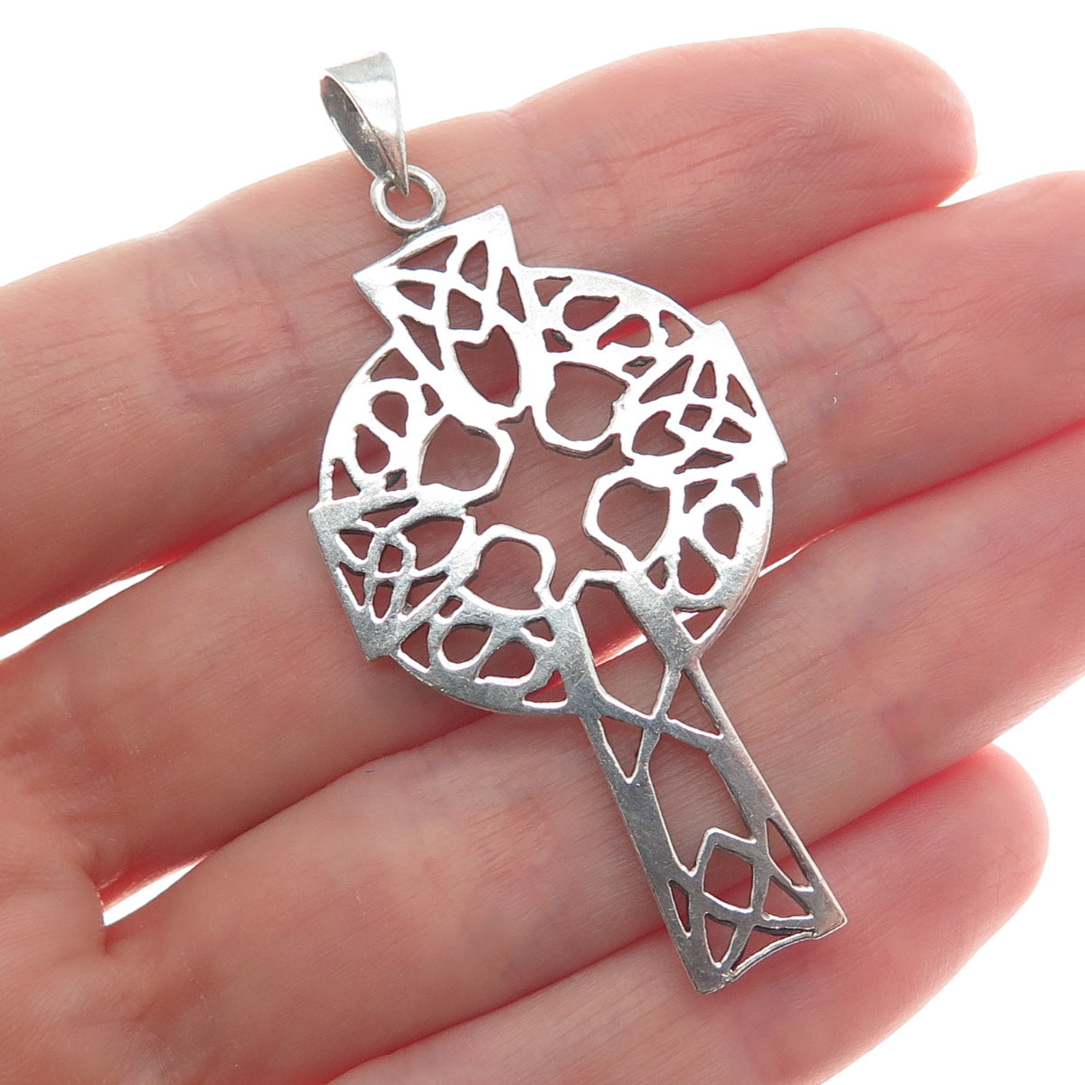 925 Sterling Silver Vintage Celtic Cross Pendant