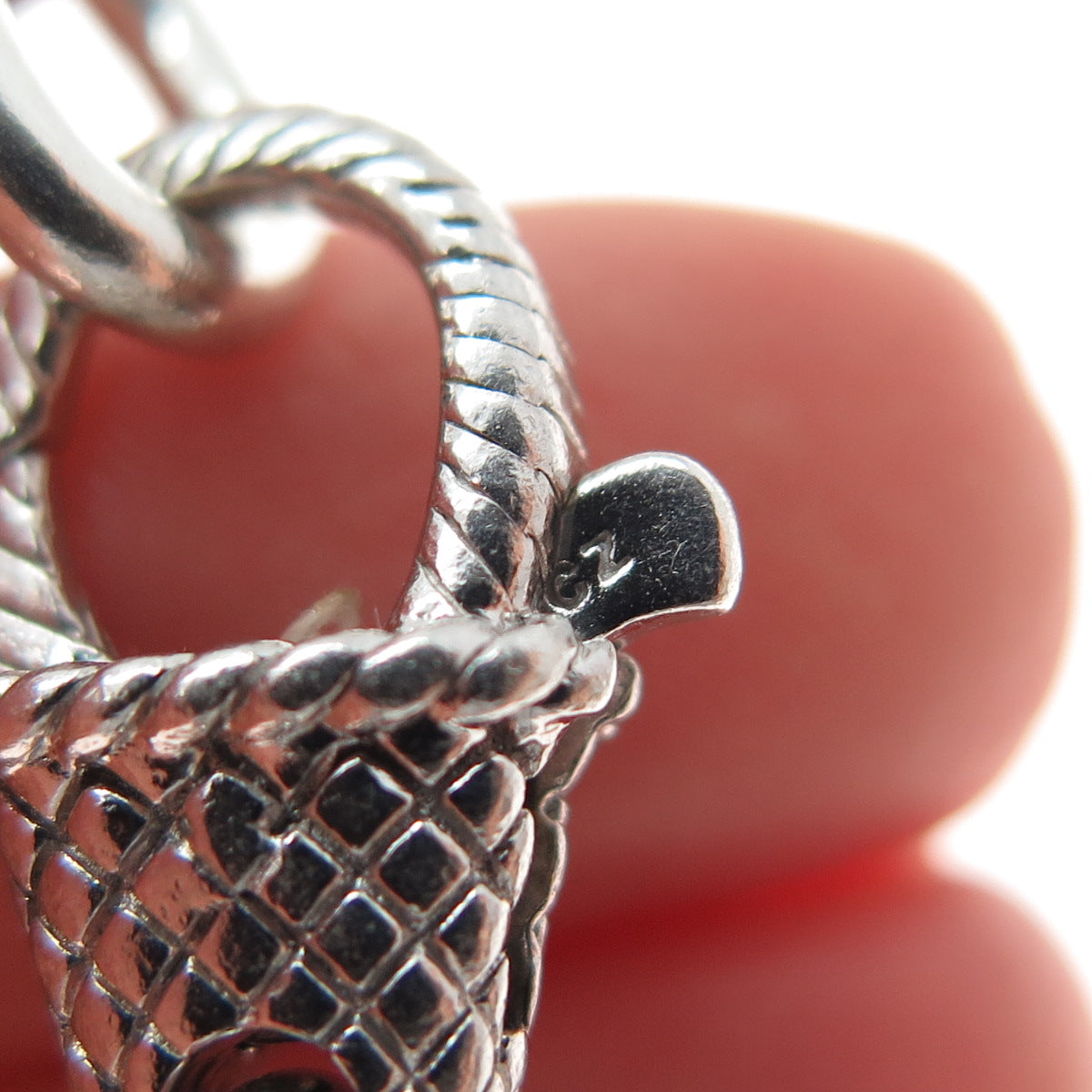 JUDITH RIPKA 925 Sterling Silver Round-Cut C Z Heart Cable Link Bracelet 8.5"