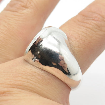 925 Sterling Silver Vintage Ribbed Ring Size 10.25