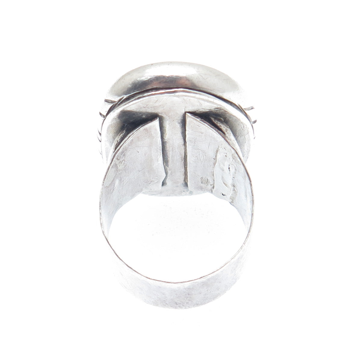 Old Pawn 925 Sterling Silver Vintage Lone Mountain Turquoise Tribal Ring Size 11