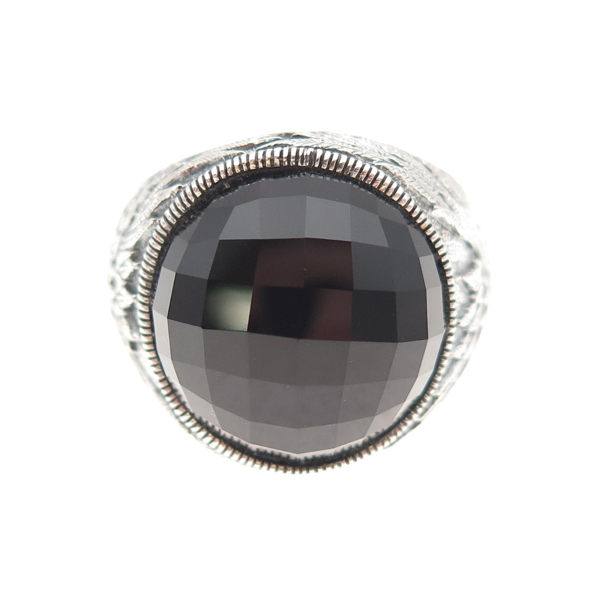 Scott Kay 925 Sterling Silver Real Black Onyx Angel Oxidized Ring Size 8