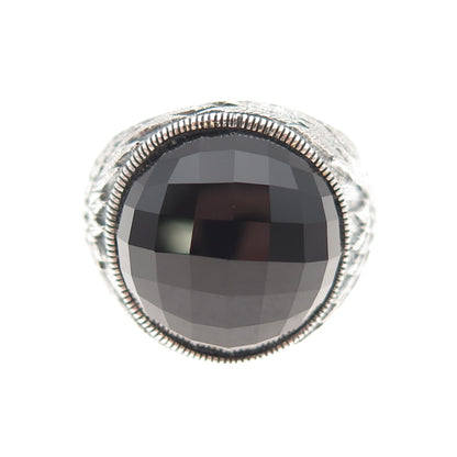Scott Kay 925 Sterling Silver Real Black Onyx Angel Oxidized Ring Size 8