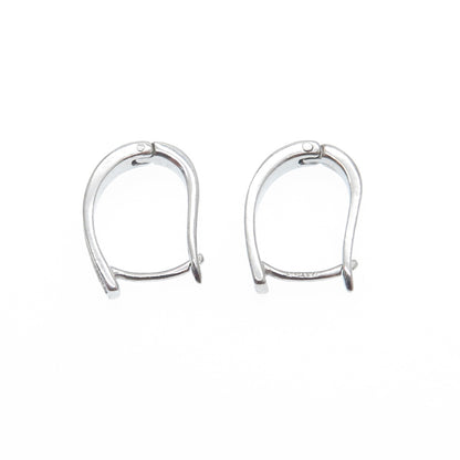 925 Sterling Silver Diamond-Illusion Hoop Earrings