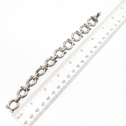 925 Sterling Silver Vintage Mexico Omega-Link Oxidized Bracelet 7"