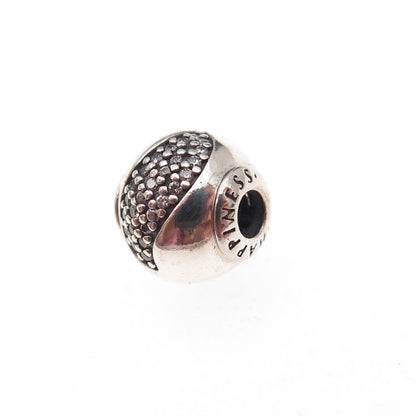 Pandora 925 Sterling Silver C Z Essence Happiness Slide Bead Charm