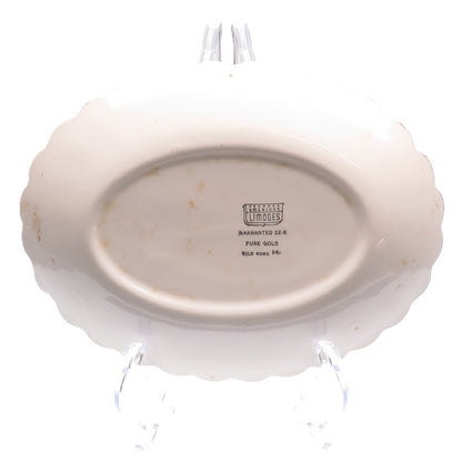 LIMOGES Antique Warranted 22K Gold 3K G-F. W. Wild Rose Porcelain Serving Plate