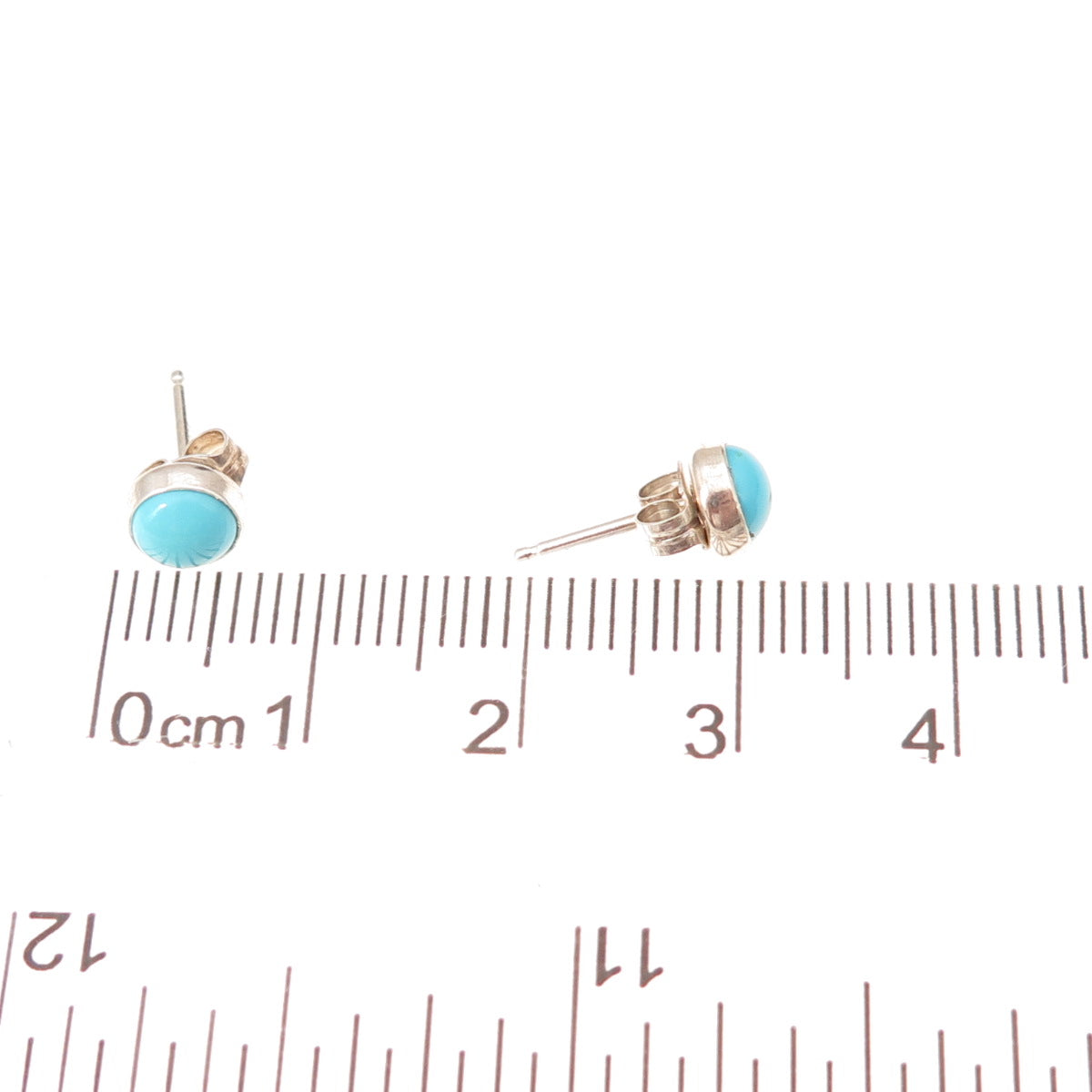 925 Sterling Silver Vintage Sleeping Beauty Turquoise Stud Earrings