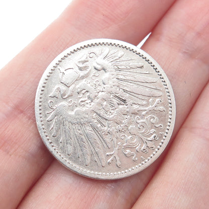 900 Silver Antique 1896 Germany Emperor William II 1 Mark Duetsches Reich Coin