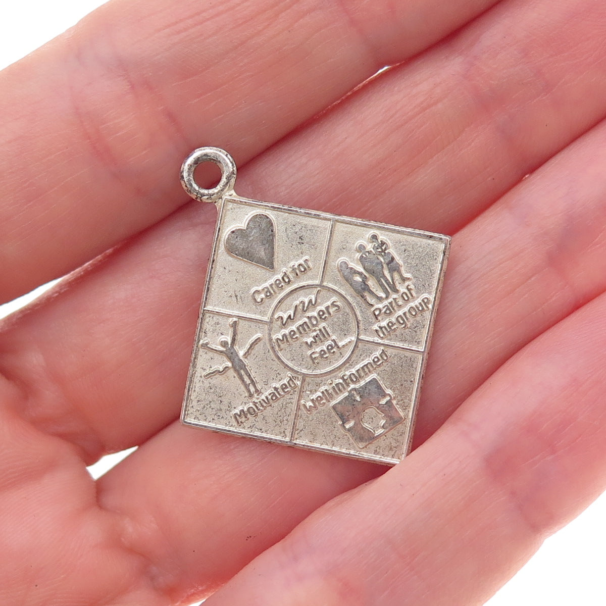 925 Sterling Silver Vintage Weight Watchers Members Will Feel Charm Pendant