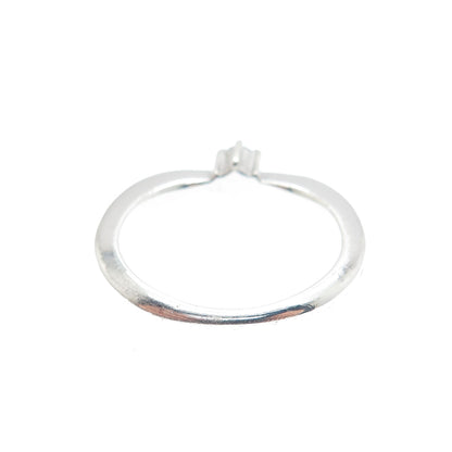 SILVER CLOUD 925 Sterling Vintage Real Round-Cut Sapphire Stackable Ring Size 6