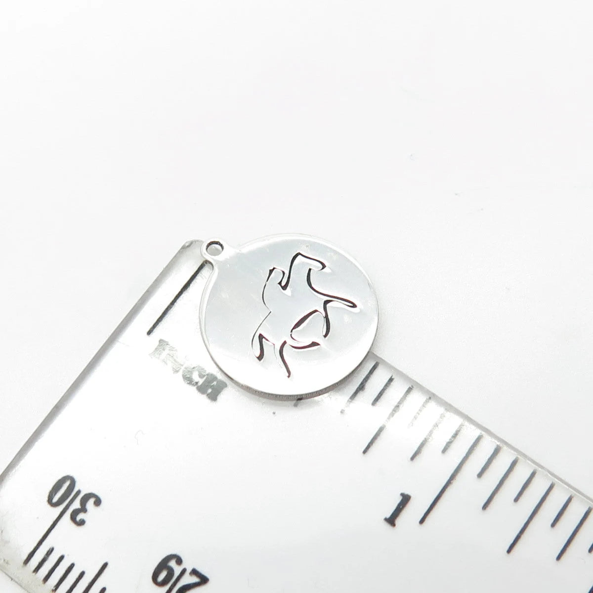 925 Sterling Silver USA Two In Town Racing Horses Charm Pendant