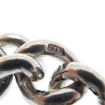 W.J. SUTTON 925 Sterling Vintage 1967 Birmingham Curb Bracelet 7" (missing lock)
