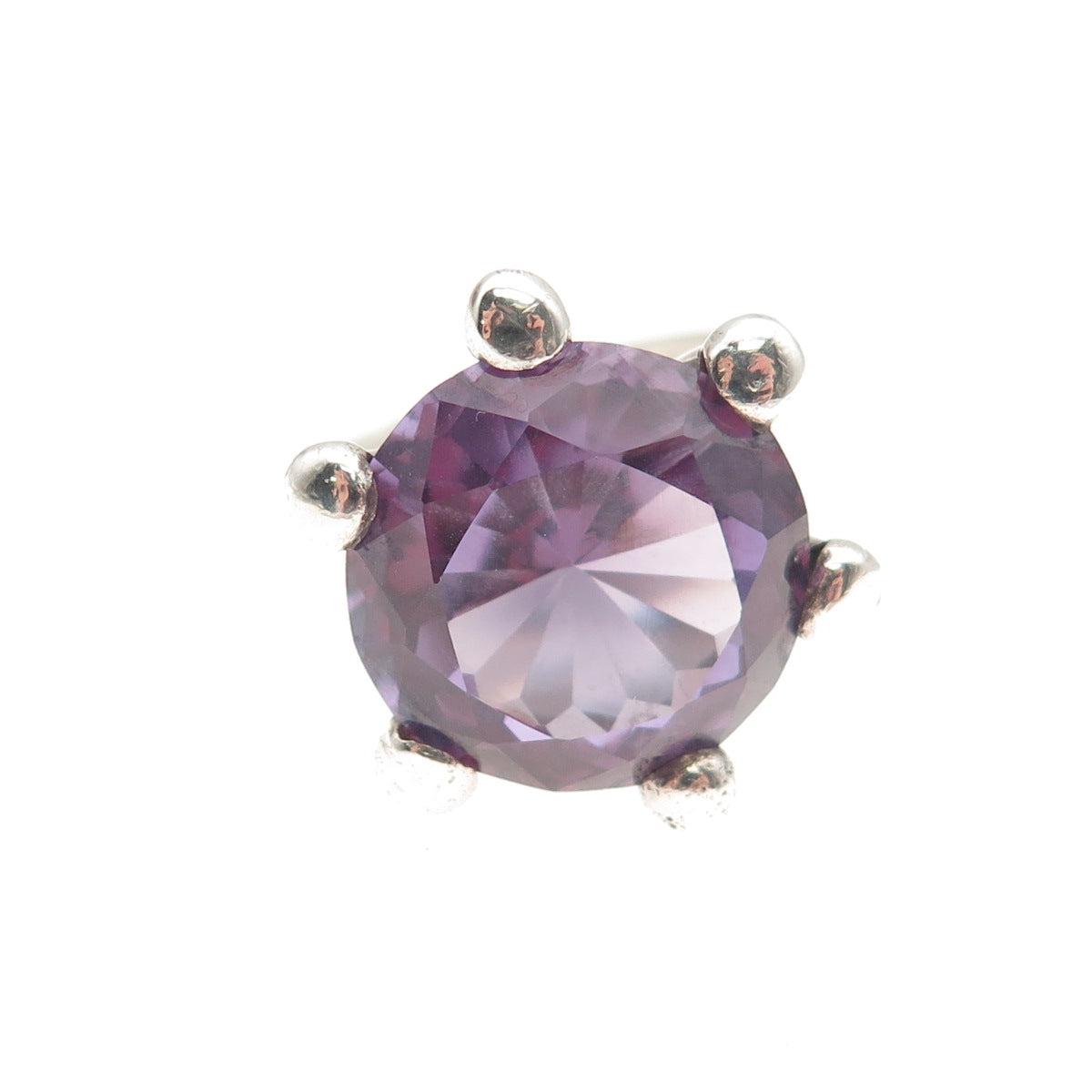 925 Sterling Silver Vintage Mexico Lab-Created Peacock Sapphire Ring Size 6.75
