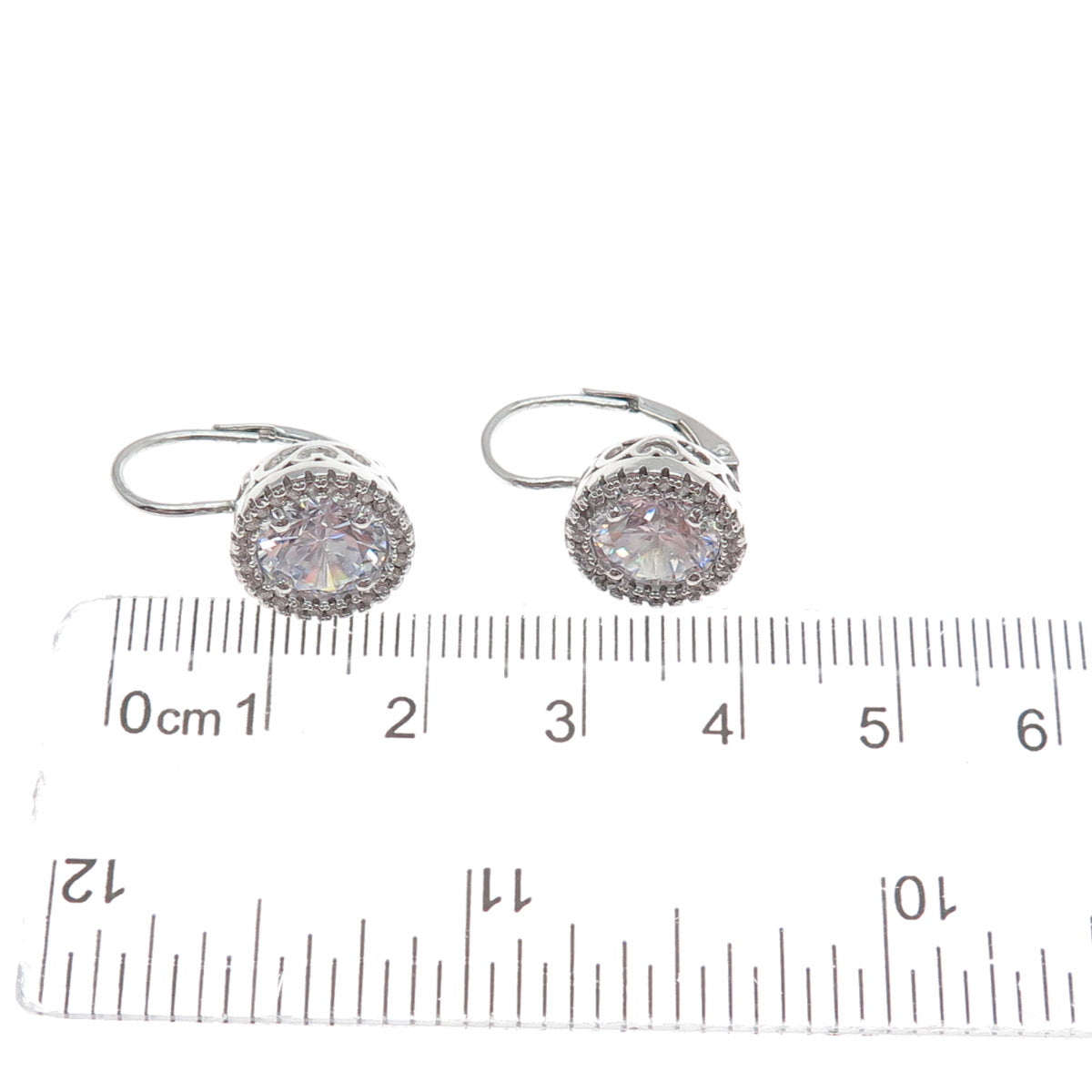 DBJ DEE BERKLE 925 Sterling Silver Round-Cut C Z Sparkle Earrings