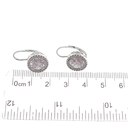 DBJ DEE BERKLE 925 Sterling Silver Round-Cut C Z Sparkle Earrings