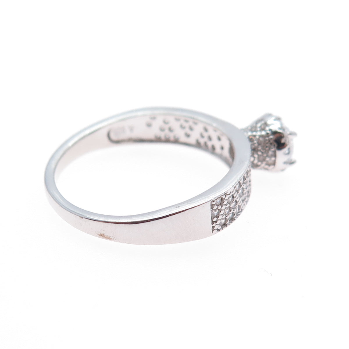 925 Sterling Silver Round-Cut C Z Engagement Ring Size 9.5