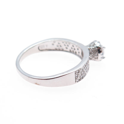 925 Sterling Silver Round-Cut C Z Engagement Ring Size 9.5