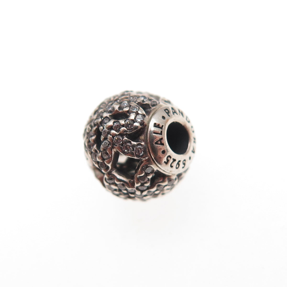 Pandora 925 Sterling Silver C Z Essence Appreciation Slide Bead Charm