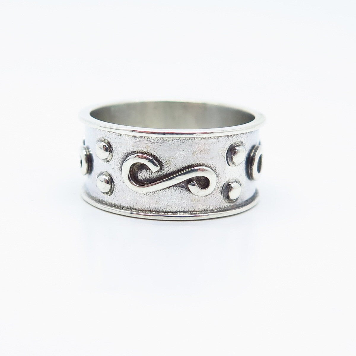 925 Sterling Silver Vintage GGC Tribal Band Ring Size 7.5
