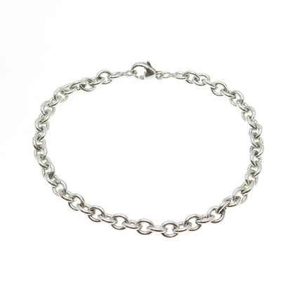 925 Sterling Silver Rolo Link Bracelet 7.5"