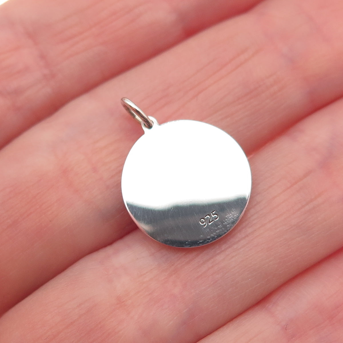 925 Sterling Silver Yellow Enamel Eye of Horus Round Tag Mini Charm Pendant
