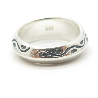 925 Sterling Silver Vintage Modernist Ring Size 7