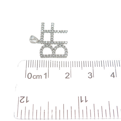 SUN 925 Sterling Silver Real Diamond Best Friends Forever Minimalist Pendant