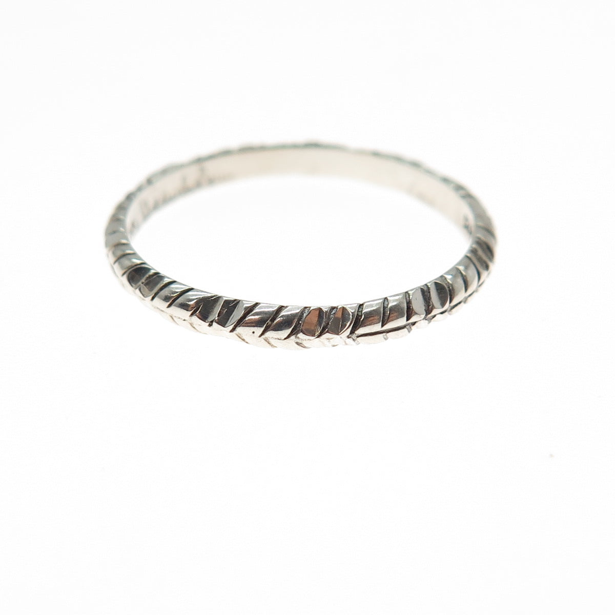 NEVADA 925 Sterling Silver Vintage Wheat Stackable Band Ring Size 7.25