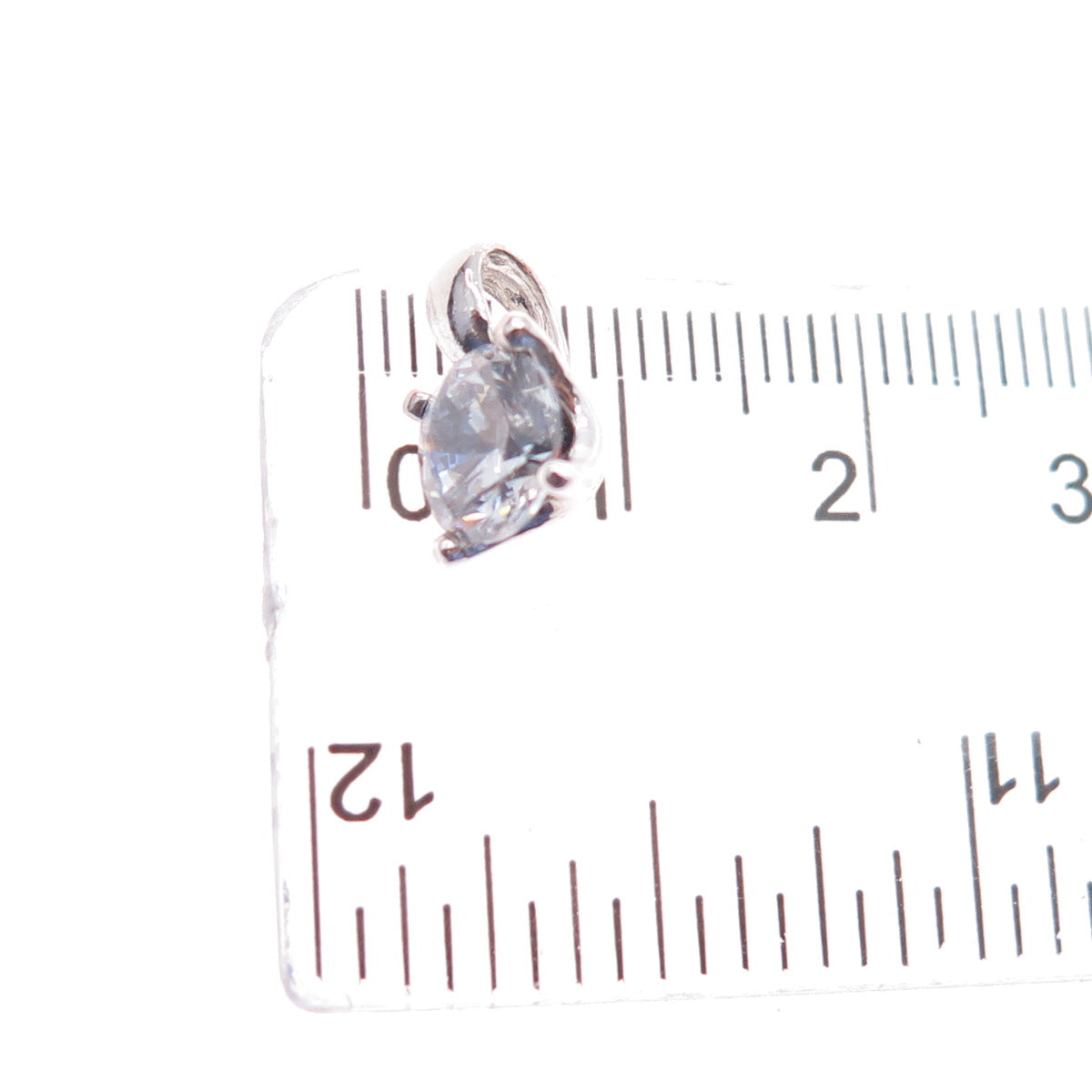 925 Sterling Silver Round-Cut C Z Mini Charm Pendant