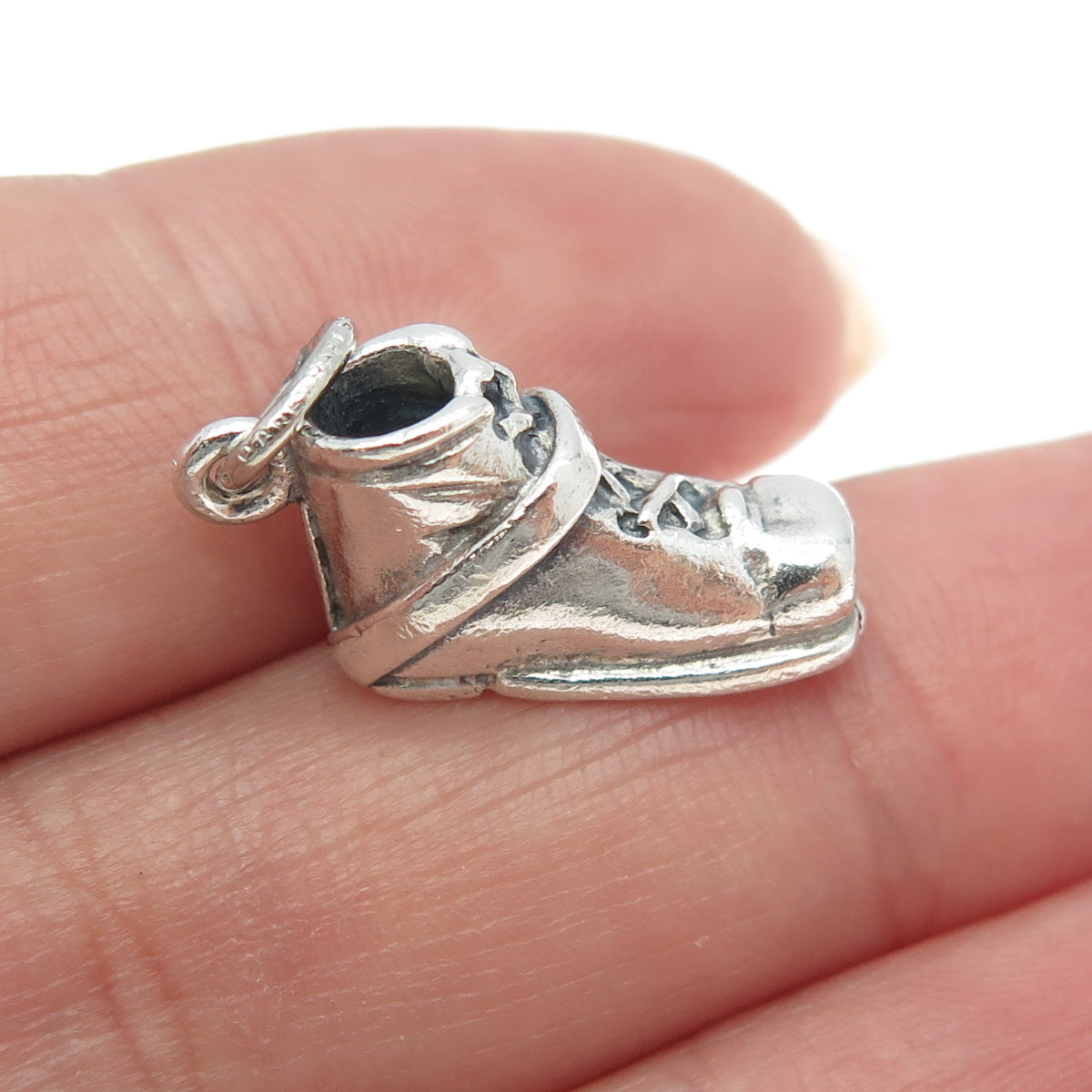 DANECRAFT 925 Sterling Silver Vintage Hiking Snow Boot 3D Charm Pendant