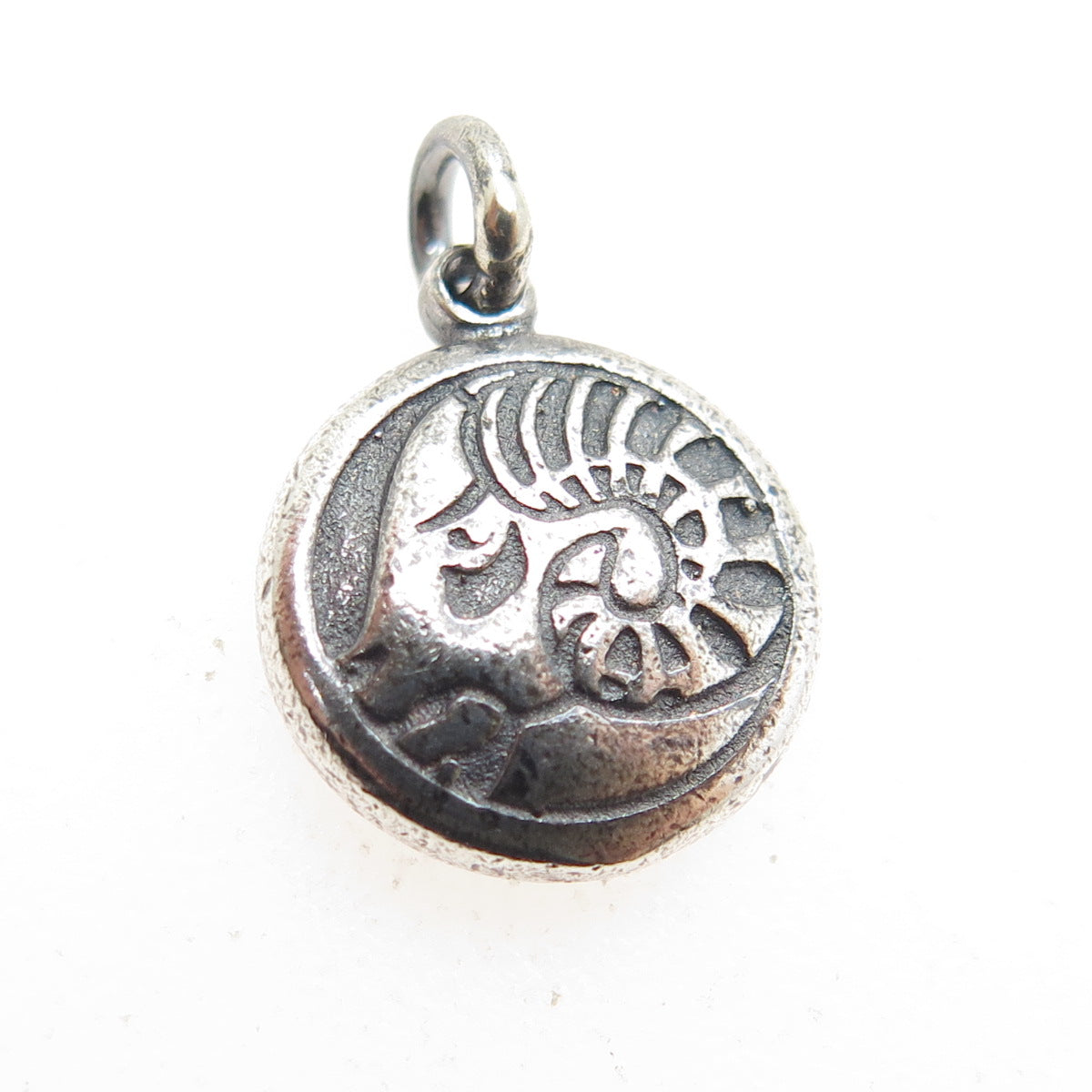 925 Sterling Silver Vintage Aries Zodiac & Rat Chinese Horoscope Mini Pendant