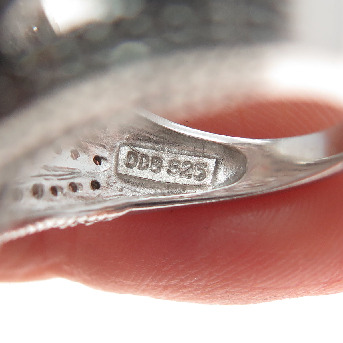 925 Sterling Silver Real Round-Cut Diamond Sparkle Ring Size 5.25