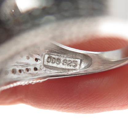 925 Sterling Silver Real Round-Cut Diamond Sparkle Ring Size 5.25