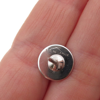 Lamode 925 Sterling Silver Vintage Round Tie Tack / Lapel Pin