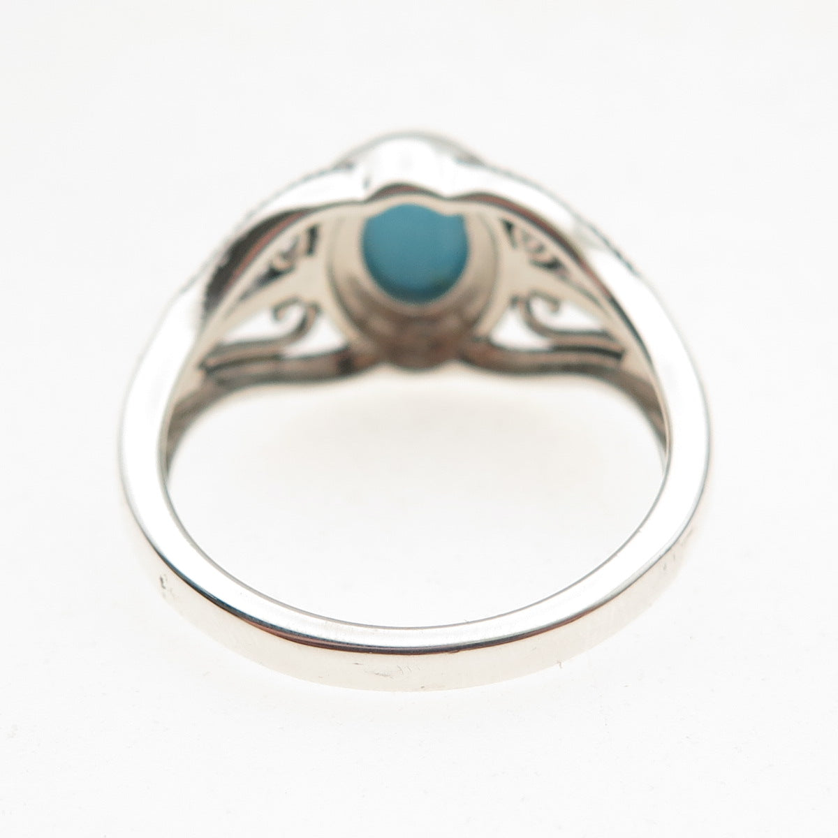 D'Joy 925 Sterling Silver Real Turquoise Heart Oxidized Ring Size 8.25