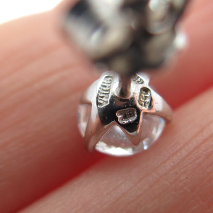 925 Sterling Silver Round-Cut C Z Stud Earrings