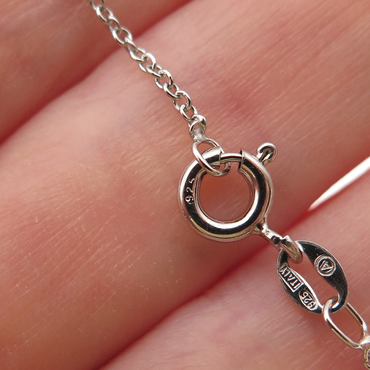 Sun 925 Sterling Silver Real Round-Cut Diamond Cable Chain Necklace 18"