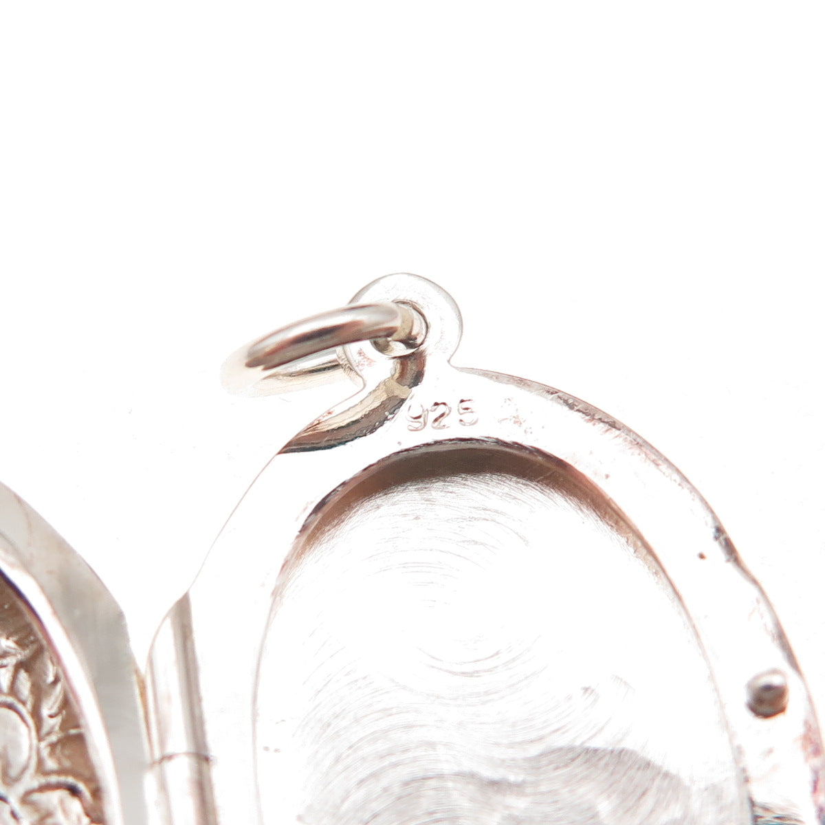 925 Sterling Silver Vintage Engraved Floral Locket Charm Pendant