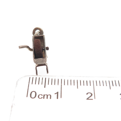 Silco 925 Sterling Silver Vintage Mexico Grinding Stone Wheel Mini Charm Pendant