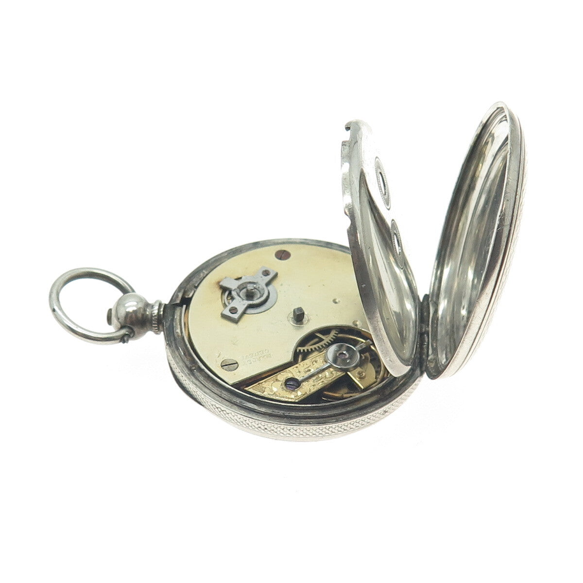 MARREY GENEVE Antique Sterling Silver Engraved Mechanical Pocket Watch #3580