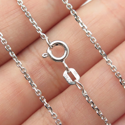 925 Sterling Silver Real Pearl & Round-Cut C Z Heart Cable Chain Necklace 16"